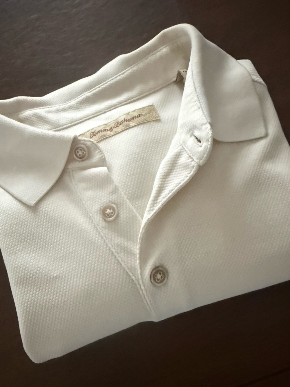 Tommy Bahama men’s short sleeve Men's Classic Cream Polo golf shirt. Size large